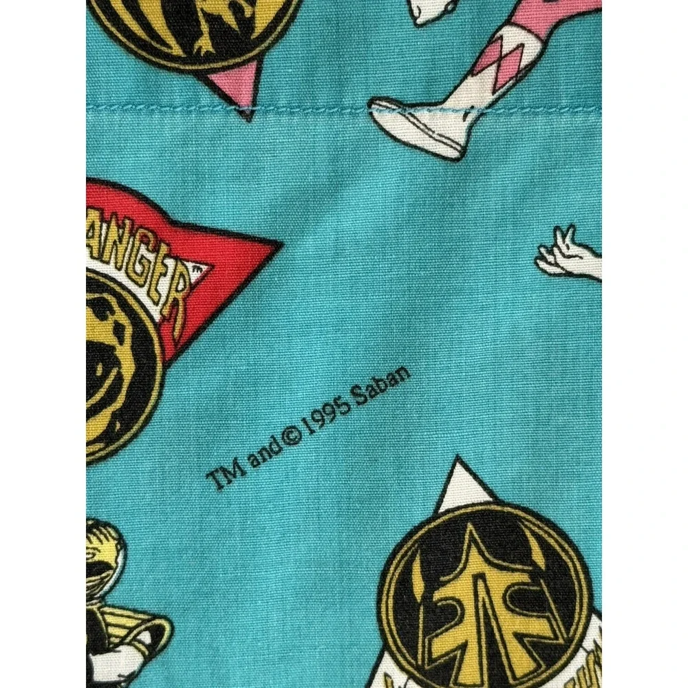 RARE Vintage Mighty Morphin 1995‎ Saban Power Rangers Teal Hand-Made Pillow Case
